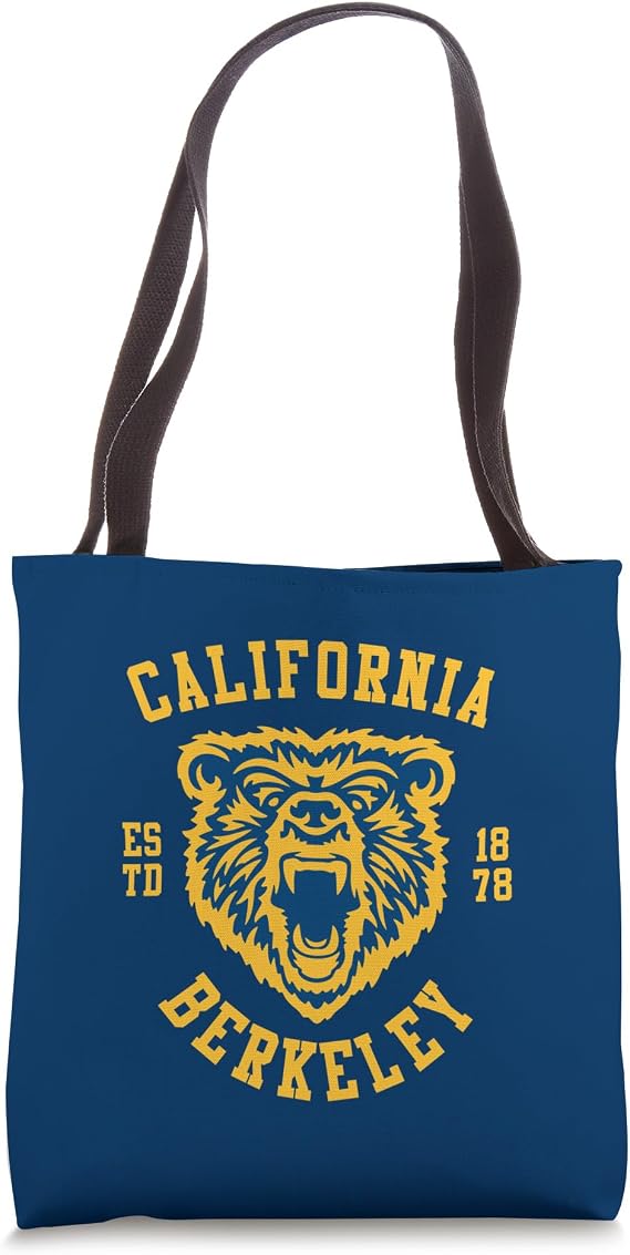 Berkeley California Vintage Athletic Grizzly Bear Tote Bag