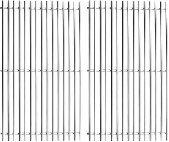 19.5"" Grill Grates Replacement for Weber Genesis E and S Series 300 E310 E320 S310 S320 Gas Grills, Set of 2, 7528, Silver