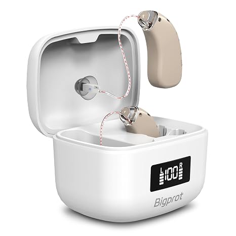 OTC Hearing Aids for Seniors, 2026 Rechargeable Amplifier with Noise Cancelling for Adults, Lightweight Beginner-Friendly Hearing Aids(White)