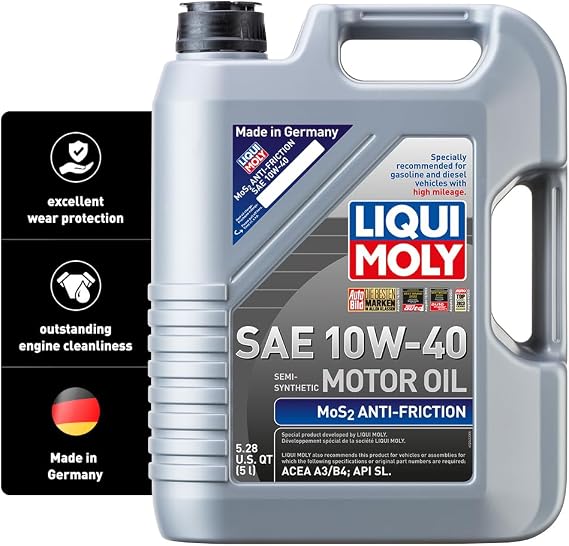 LIQUI MOLY MoS2 Antifriction SAE 10W-40 | 5 L | Part -synthetic engine oil | SKU: 2043