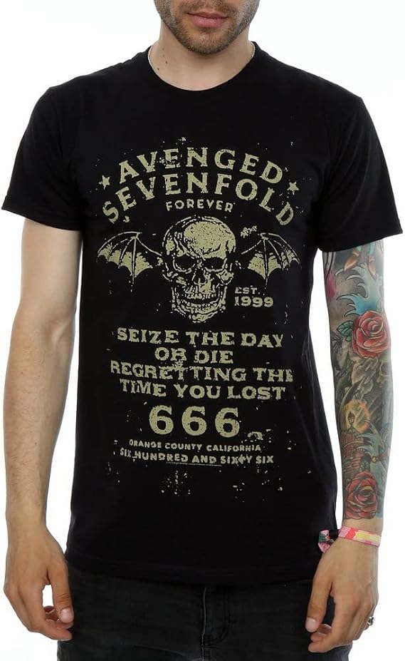 Bravado Mens Avenged Sevenfold Seize The Day T Shirt Black/Charcoal