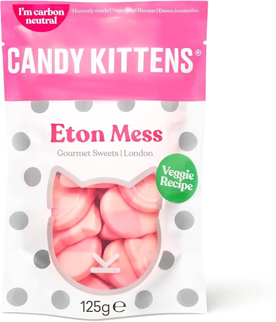 Candy Kittens ETON MESS Vegan Sweets, Packed With Fruit Juice & Natural Ingredients, Big Flavours From Little Kittens, Vegetarian Sweets - 125g Sweet Bag