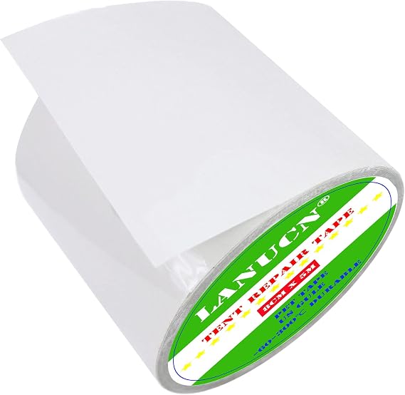 Waterproof Tent Repair Kit - PVC Coated Surface and Ultrastrong Sticky Clear Tape, Fabric Repair for Canvas, RV Awning etc.