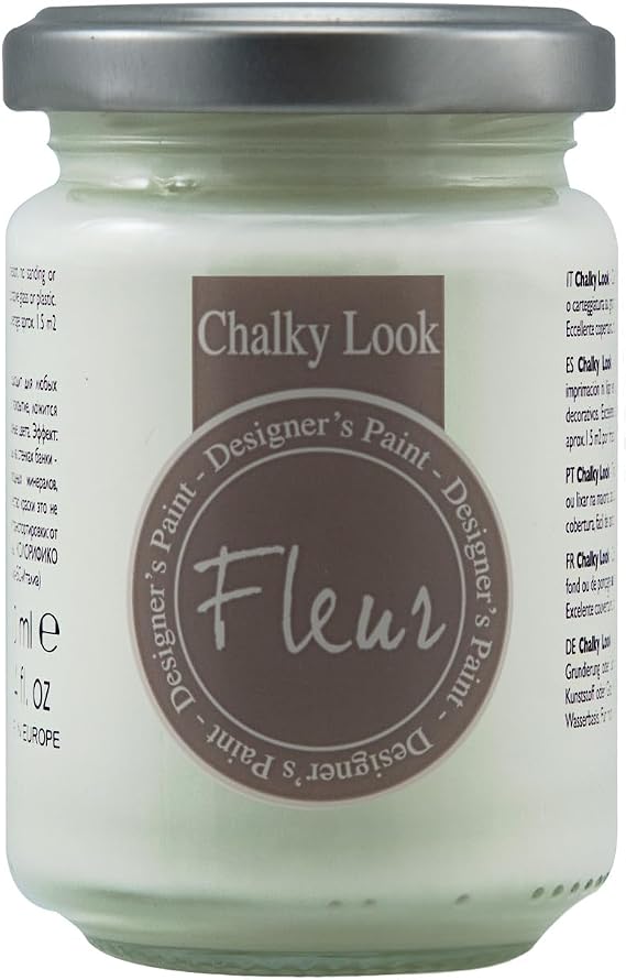 Fleur Chalky Look Paint - Titanium White, 4.4 oz jar