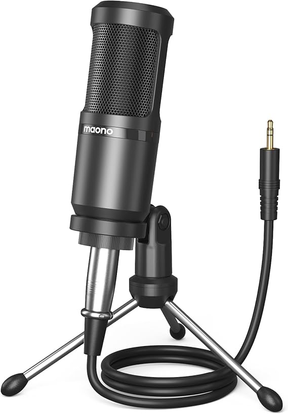 MAONO PM360TR Condenser Microphone, Cardioid 3.5mm XLR Recording Mic | podcasting, streaming, singing, vocal tracks, home studio sessions, cardioid pickup