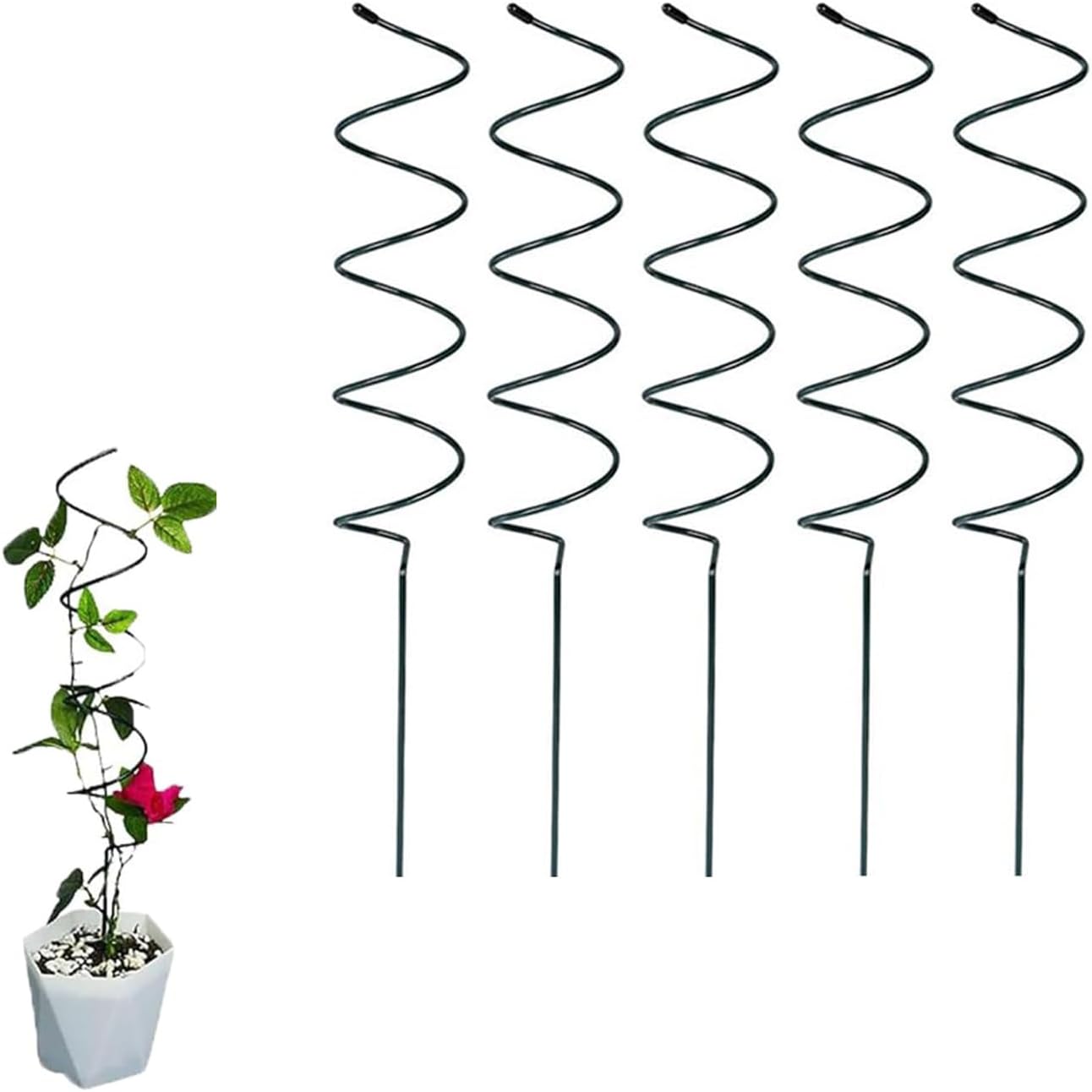Tomato Twist Stake,Spiral Tomato Stakes,Twisted Tomato Stakes, Plant Supports Spiral Tomato Cages,Spiral Plant Support for Potted Plants Tomato Rose Vine 5pcs