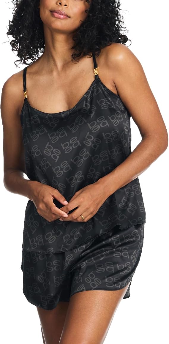 bebe Jacquard Satin Short Pajama Set, Sleepwear, Loungewear for Her