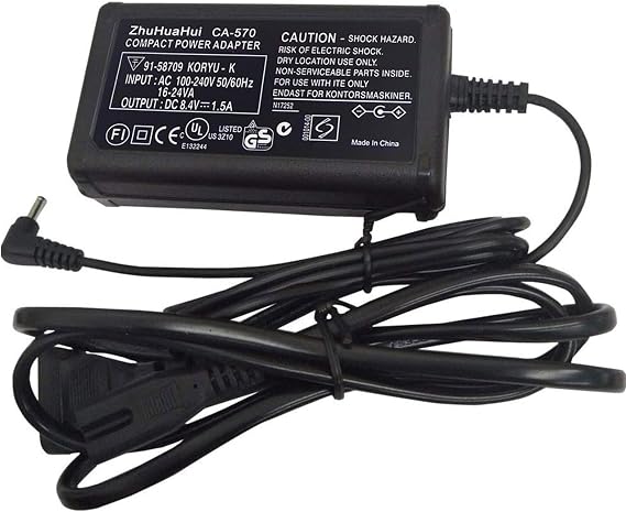CA-570 AC Adapter Charger Compatible with Canon XA25,XA10,XA20,XA30,HG20,XH-A1,XA-30,Vixia HF100, XA11,HF G20, HF G20,FS3000,FS200,HG21,HFM31,ZR60,HV30,HV20,HV20A,HV40