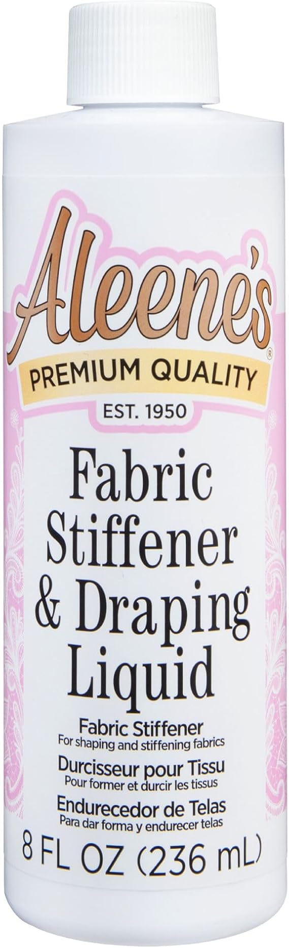 Aleene's Fabric Stiffener and Draping Liquid, Quick Drying, Nontoxic, for Stiffening and Shaping Fabrics, 8 oz