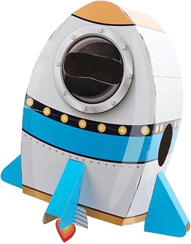 Astronaut Rocket Wearing Cardboard Box Model, Rocket