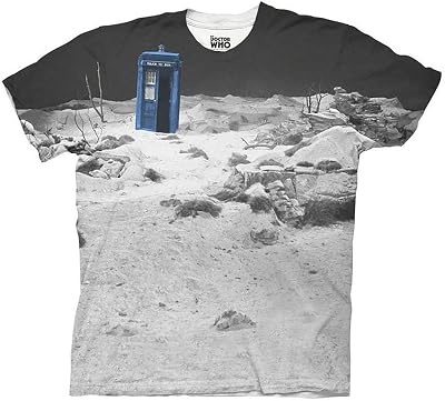 Doctor Who Tardis Prehistoric Earth Adult White Sublimation T-Shirt Adult Large