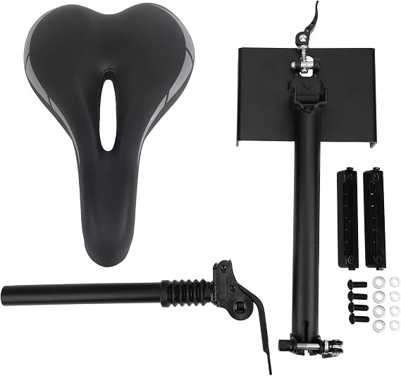 Aluminum Alloy Adjustable Saddle Seat for MAX G30 Electric Scooter, E Scooter Accessories, Foldable Comfortable Seat with Double Damping Springs, Ergonomic Soft Sponge Cushion for