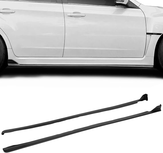 Compatible with/Replacement for Side Skirt Lip, CS Style PU Rocker Panel Splitter, Fits 2008 2009 2010 2011 2012 2013 2014 Subaru Impreza WRX STi S206 4-Door Sedan 5-Door Hatchback