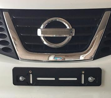 2 Front License Plate Tag Holder Mounting Adapter Bumper Kit Bracket for Nissan (All Models) Quantity Discount (9.45$ to 5.60$)(Each with 6 Screws + 2 Built in Nuts) Premium Car Set Accessories (2)