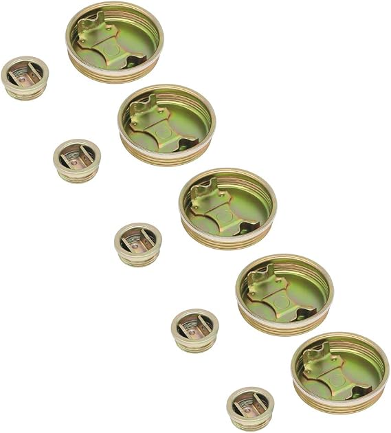 2" and 3/4" Steel Bung Plug Drum Plug Cap with Gasket for 55 Gallon Poly Drum (5 Pack 2" and 5 Pack 3/4")