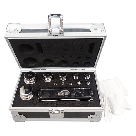 M1 Grade 1mg-200g Calibration Weight Stainless Steel Calibration Weight Kit with Tweezer for Laboratory and Measurement Industries