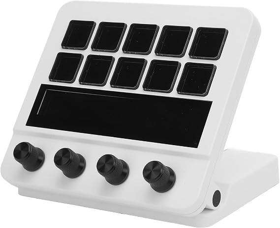 Stream Controller - Stream Control Deck with 10 Macro Keys, Dashboard Customizable LCD Buttons Studio Control Deck Keypad for PC Streaming
