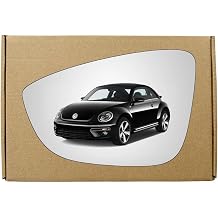 GAPlus Replacement Wing Mirror Glass Compatible Left with Volkswagen VW Beetle (A5) 2011-2019 STICK-ON Left Passenger Near Side with Blind Spot