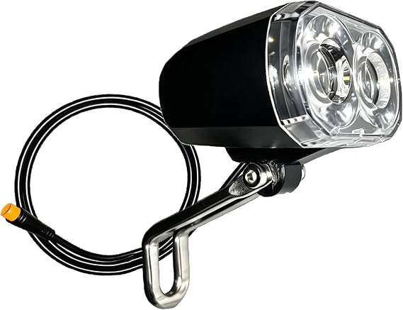 Electric Bike Headlight 2 Pin 3 Pin Waterproof Connector Compatible for 24V 36V Electric Bike LED Bulb Ebike Front Frame Light for Electric E-Scooter Night Riding