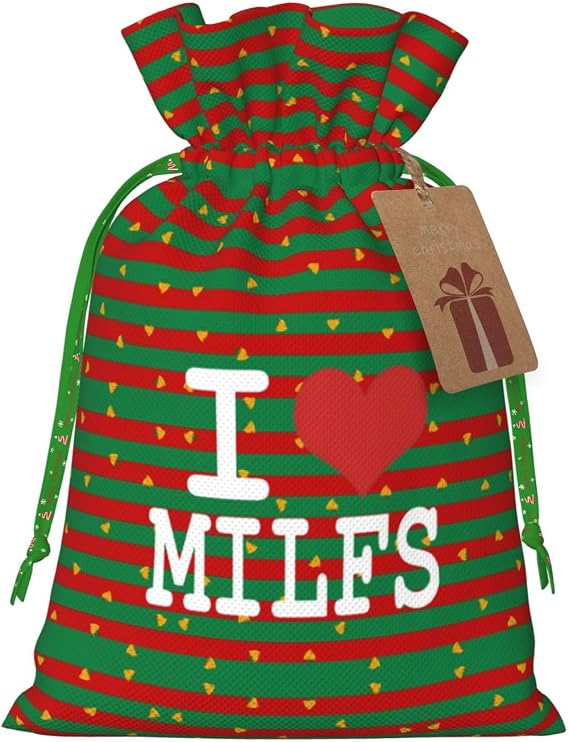 AMZJHGWEU I Love Milfs Christmas Gift Bags, Santa Wrapping Bags, With Drawstring And Tags Reusable, Xmas Presents Bag, Holiday Party Favors, Birthday & Christmas Gift