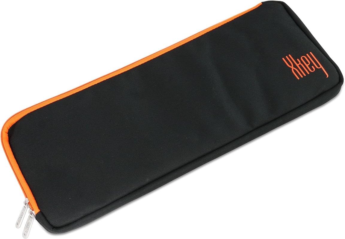CME Official Supernova Xkey Protection Carrying Case for Xkey 25 USBAir MIDI Keyboard Controller, Slim, Lightweight, Foam Interior, Double Zippers, Durable Polyester, Stylish Orange Accent