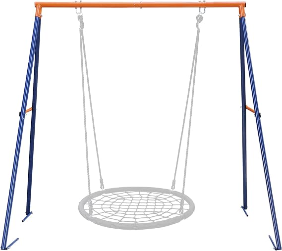 SUPER DEAL Swing Stand A Frame Heavy Duty Extra Large Full Steel Stand with Ground Stakes for Saucer Swing Chair Swing Web Swing, 440lbs Capacity All Weather Fun for Kids Outdoor Backyard
