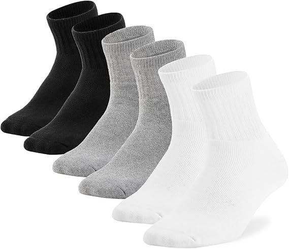 Womens Ankle Socks Full Cushioned Cotton Socks Anti-blister 6 Pairs 7-13 | Quarter Athletic Socks, thickness,92.5% Cotton,Comfortable Fit,women's crew socks