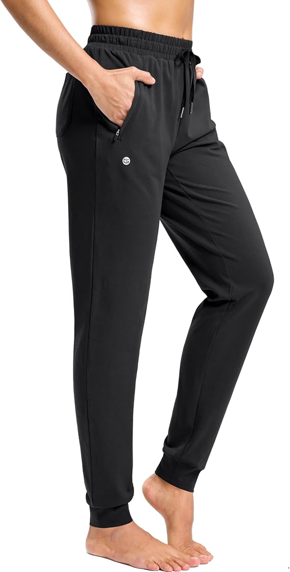 G Gradual Women's 30"/32"/34" Inseam Tall Sweatpants Cotton Joggers with Zipper Pockets Yoga Lounge Athletic Pants for Women