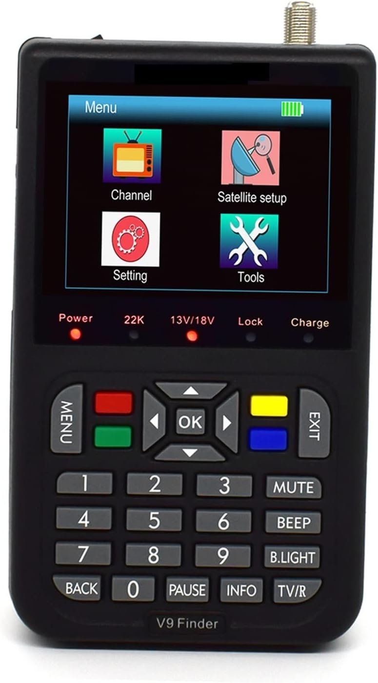 Satellite Signal Finder Meter, Digital Satellite Finder V9 Finder LCD Satellite Finder Digital Satellite Signal Finder Meter Satellite Meter Satellite Finder With 3.5 inch LCD Digital Display for Adju