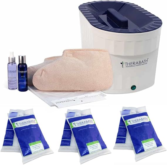 Therabath Professional Paraffin Wax Bath + Foot ComforKit ThermoTherapy Heat Professional Grade TB6 by WR Medical - 6lbs PeachE