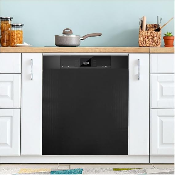Dishwasher Magnet Cover Decorative Black Magnetic Sticker Refrigerator Panel Door Decal for Home Kitchen 23" W * 26" H