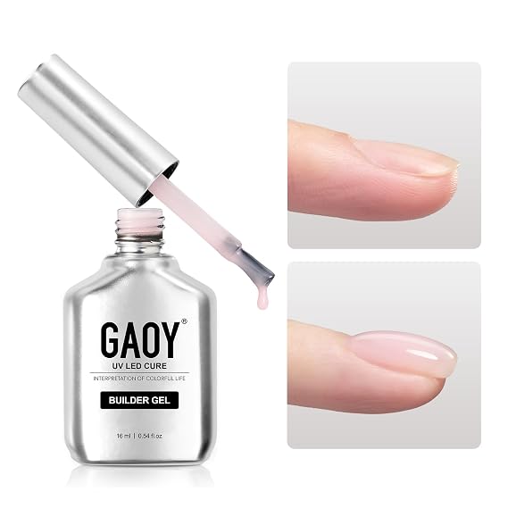 GAOY Builder Gel for Nails, 16ml Nail Strengthener in a Bottle, Nail Extension Hard Gel, Soak Off Long Lasting UV Light Cure, 1726 Baby Pink, Base Coat Top Coat Needed
