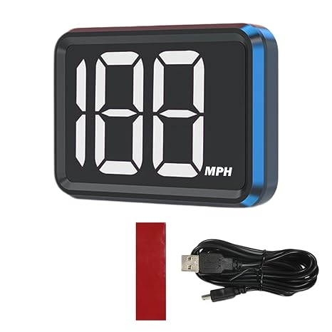 Digital GPS Car Speedometer MPH HUD | Smart HUD Head-up Display | LED Large Font Speedometer Set With USB Car Charger