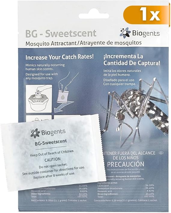 Biogents Sweetscent Mosquito Attractant Refill for Mosquito Traps, 1 Pack | Patented lure, single refill, 2-month life Works with BG-Mosquitaire, BG-Home & most traps Not BG-GAT Insecticide-free