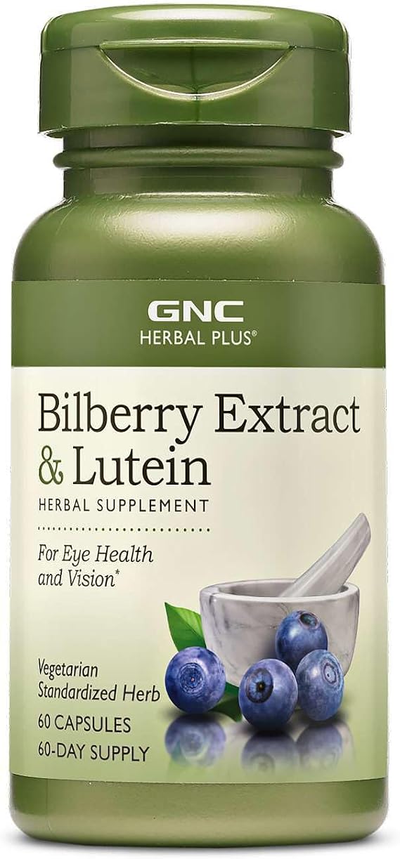 GNC Herbal Plus Bilberry Extract & Lutein Supplement, 60 Servings