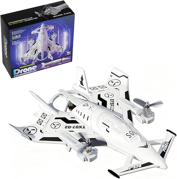 Remote Control Airplane, 2.4G 8CH EPP RC Airplane Fighter Aircraft, High SpeedFixed-Wing Stunt RC Plane with 3 Flight Modes VTOL Controllable Lights, Gift for Adults -RTF