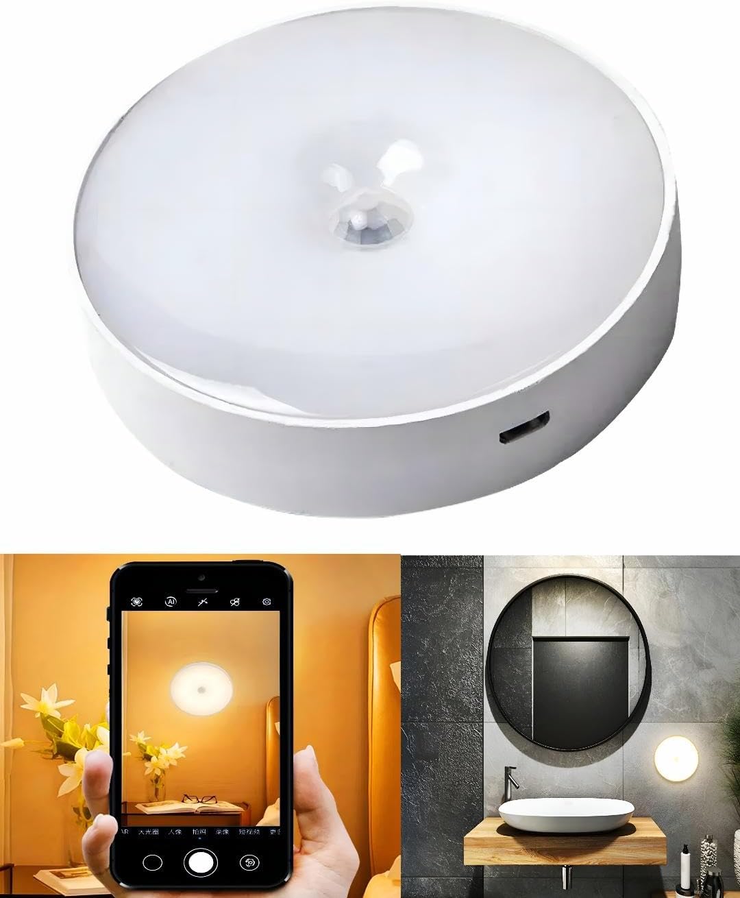 Forlife Usb Şarjlı Hareket Sensörlü Otomatik 8 Led Aydınlatma Işık Mıknatıslı Koridor, Banyo, Dolap, Merdiven, Gece Lambası, Mutfak, Balkon Dekorasyonu, Amber Renk 4000K Günışığı Delme Gerektirmez 1 [Enerji Sınıfı A]