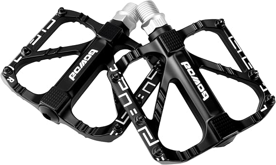Mountain Bike Pedals, MTB Pedals Aluminum Alloy Composite Pedal Platform, Non-Slip Bicycle Pedals w 12pins, fit for 9/16" Adult BMX, City, Road Bike