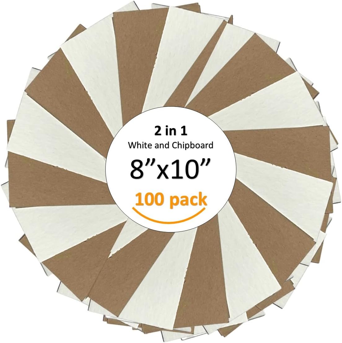 Creative Picture Frames 8x10-inch Chipboard with White Paper Back Pack of 100