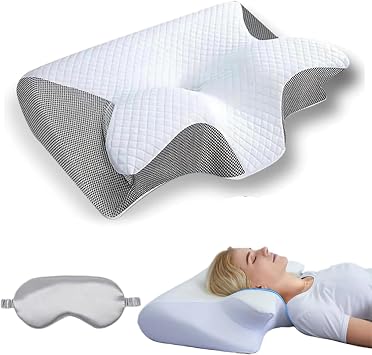 Dreamers Relief Pillow, Dreamers Cervical Neck Pillow, Dreamers Relief Pillow Side Sleeper, Dreamers Pillow for Neck Pain Relief, Ergonomic Neck Pillow for Sleeping (Gray)