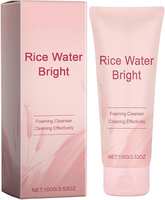 Rice Water Bright Facial Foaming Cleanser with Ceramide, Rice Puree Cleansing Foam, Gentle Face Wash for Hydrating & Moisturizing, Makeup Remover, Korean Skincare Cosmetics Foam Deep Cleansing (1)