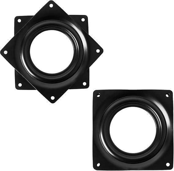 2 Pack 3" Lazy Susan Turntable 200-lb Steel Ball Bearing Rotating Tray Strong Sturdy Table Cabinet Low Profile for 360 Chair and Door, Kitchen, Craft Project, Makeup Holder, Monitor(Black)
