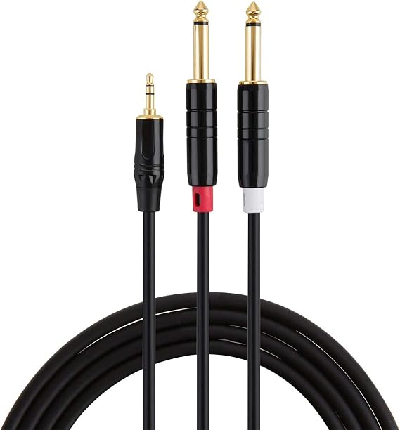 CableCreation 3.5mm to Dual 6.35mm Y Splitter 1/8 TRS to 1/4 TS Patch Cable