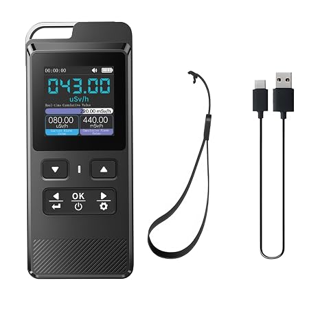 Geiger Counter Nuclear Radiation Detector GC-02,Digital Radiation Dosimeter, Smart Alarm Dosimeter Timed Detection and Data Saving, Portable Beta Gamma X-ray Monitor Radioactivity Tester
