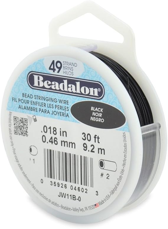 Beadalon Wire .018" 30ft Black 49 Strand