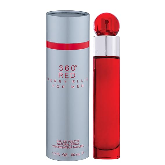 Perry Ellis 360 Red Eau De Toilette Spray for Men - Mens Cologne, Long Lasting Perfume, EDT, Fragrance with Notes of Clove, Cinnamon & Patchouli - 1.7 fl oz (50 mL) |