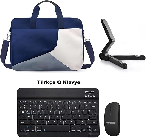 Microcase Samsung Galaxy Tab S9 Ultra 14.6'' Tablet Çanta + Bluetooth Klavye + Mouse + Tablet Standı Siyah - AL4234