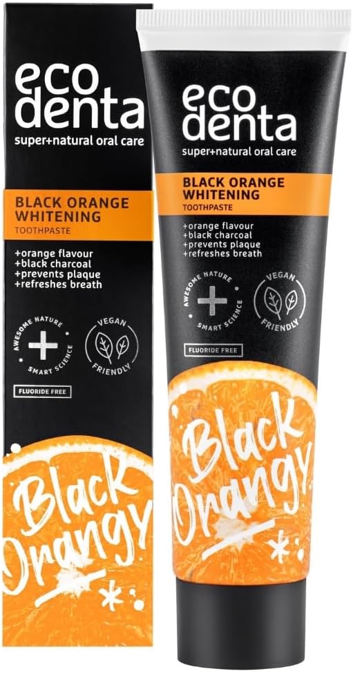Activated Carbon Toothpaste Without Fluoride Black Toothpaste Black Whitening Toothpaste Orange Flavour 100 ml