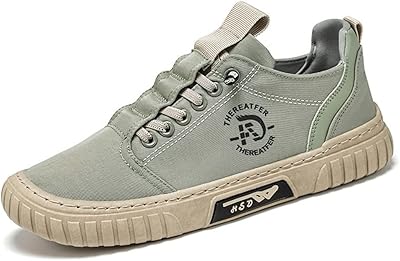 Mens Walking Shoes Summer Casual Breathable Canvas Sneakers Non-Slip Low-top Sport Jogging Shoes Mens Lightweight Tennis Casual Shoes Mens Lace up Fashion Sneakers Loafers & Slip-Ons Green