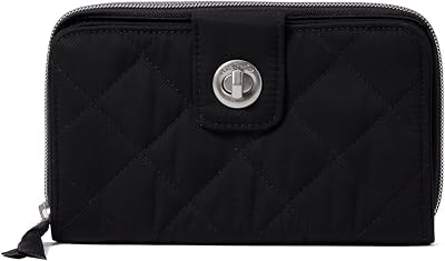 Womens Performance Twill Turnlock Wallet With RFID Protection